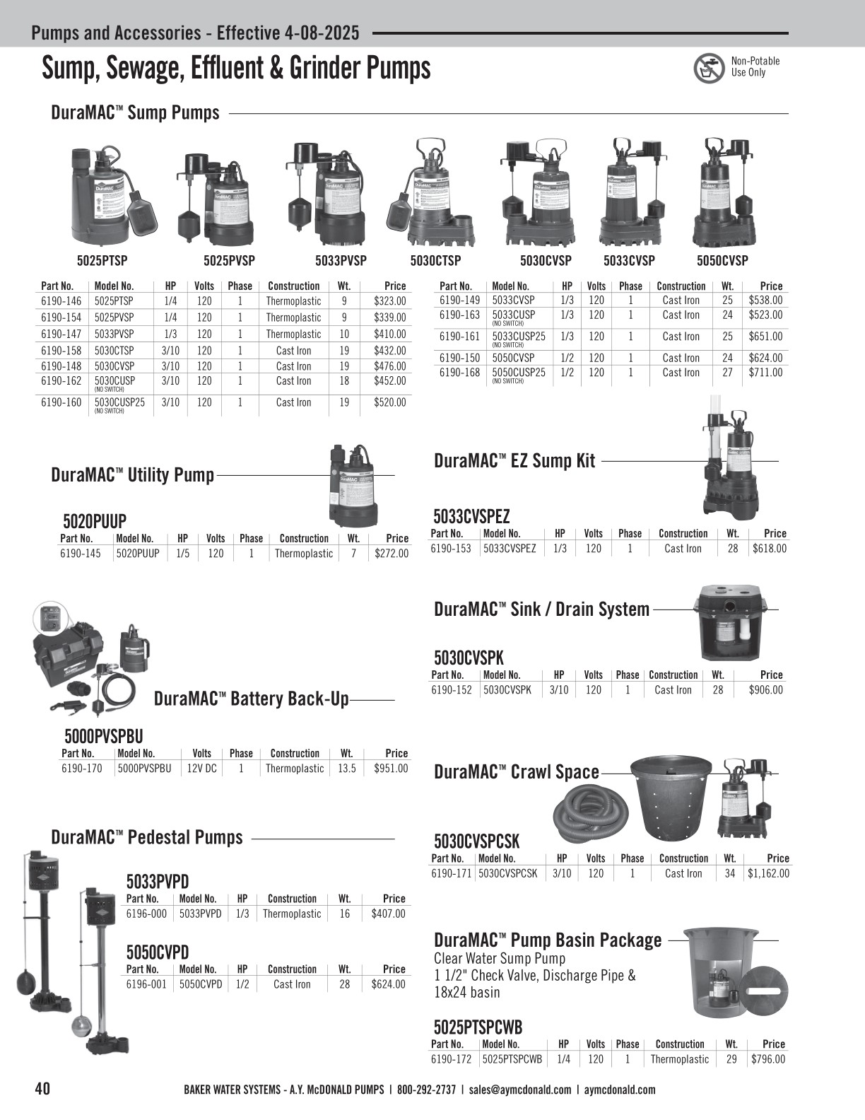 Pump Price List Catalog