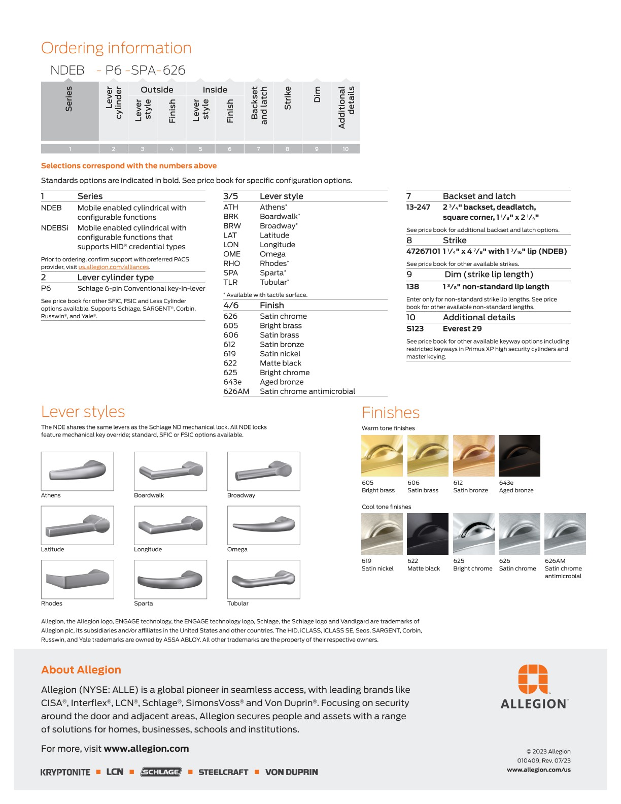 Allegion EAC Catalog
