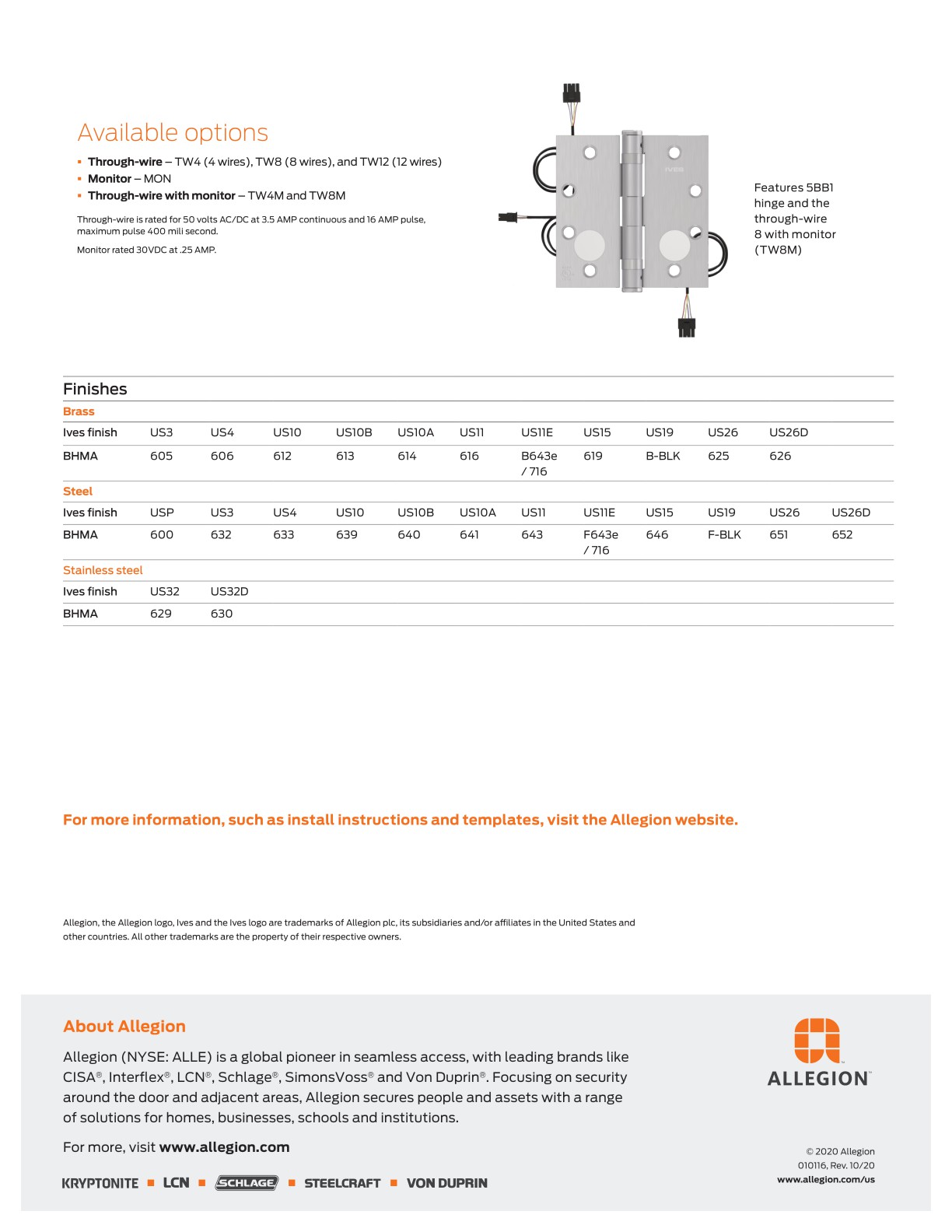 Allegion EAC Catalog