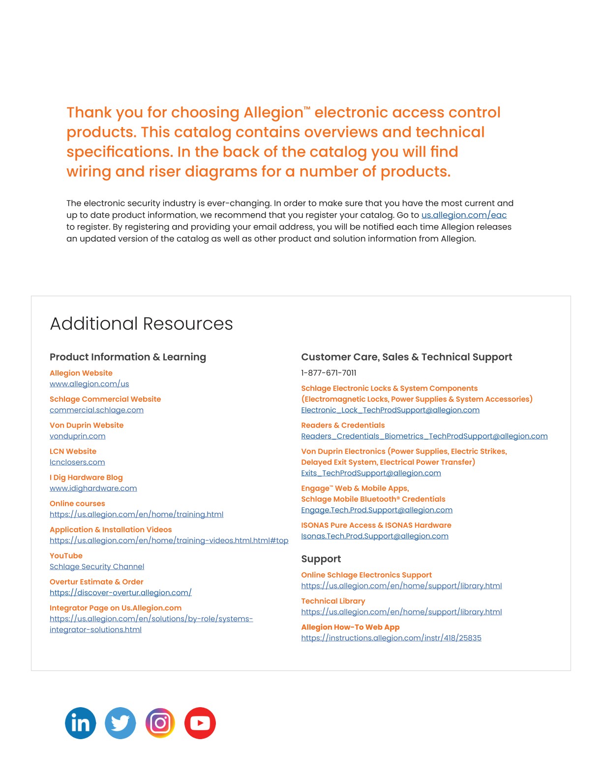 Allegion EAC Catalog