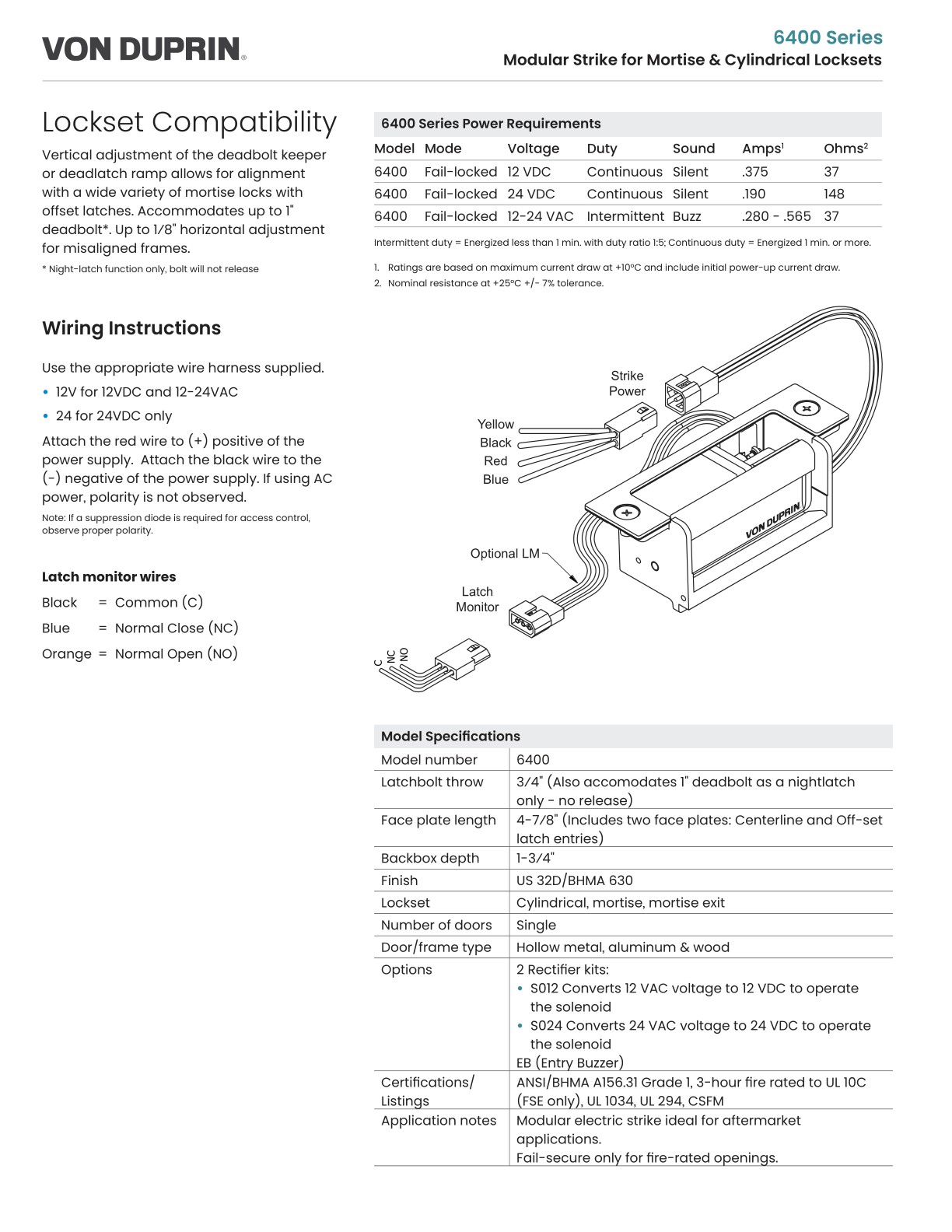 Dead Latch Ramp Allegion EAC Catalog