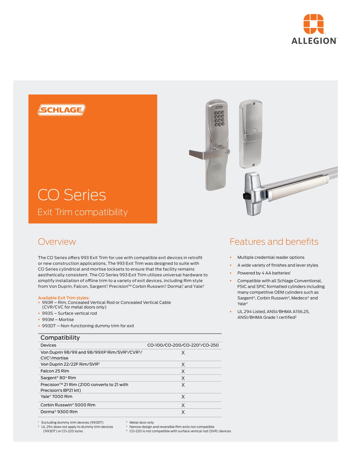 Allegion EAC Catalog