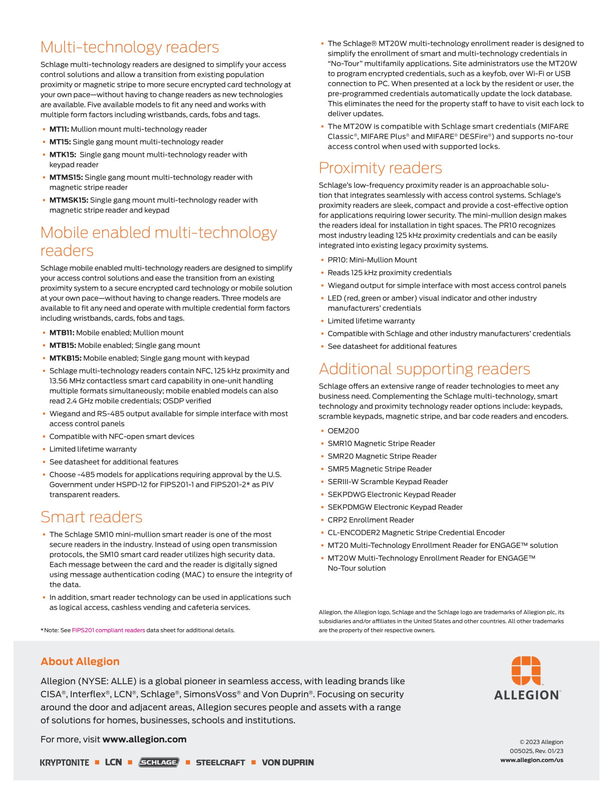 Allegion EAC Catalog