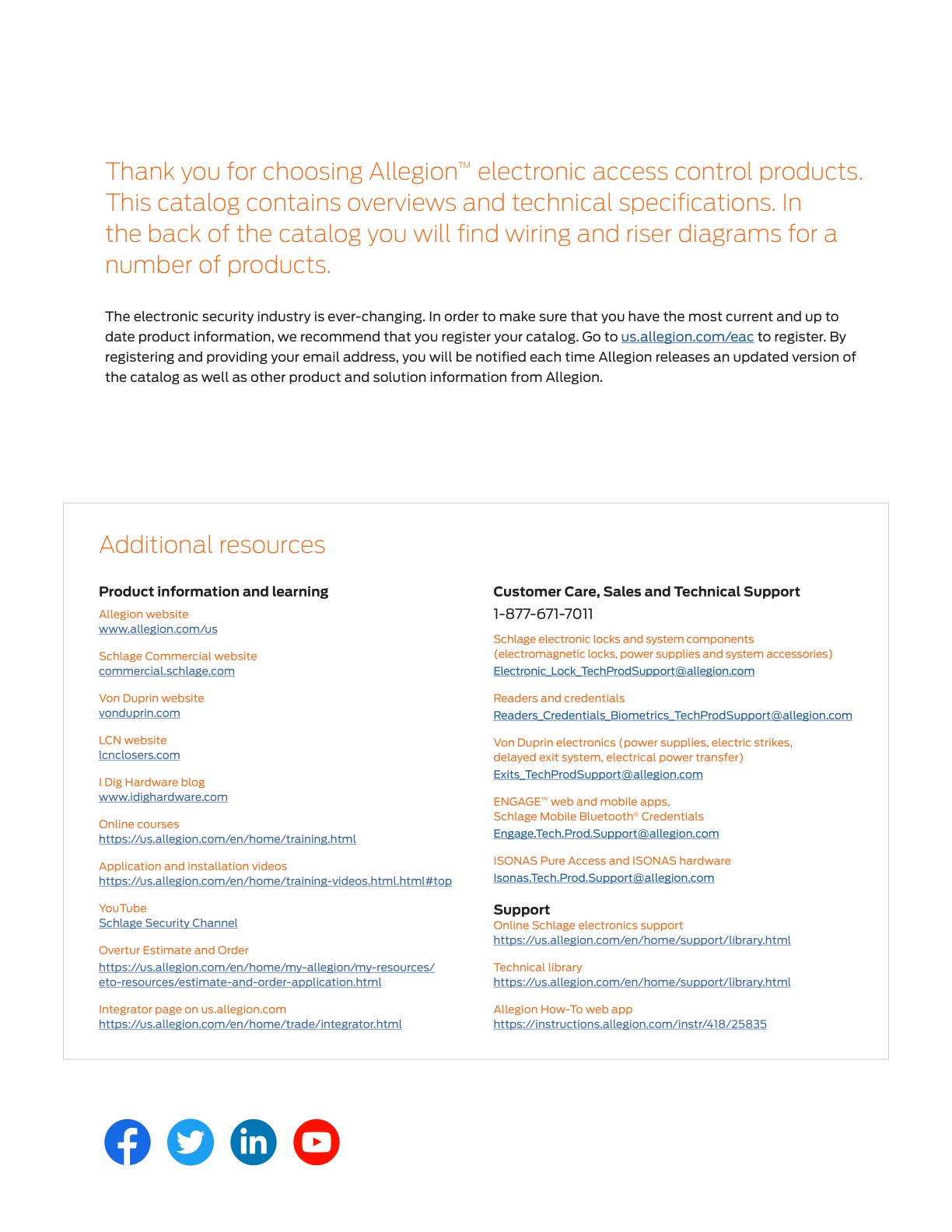 Allegion EAC Catalog