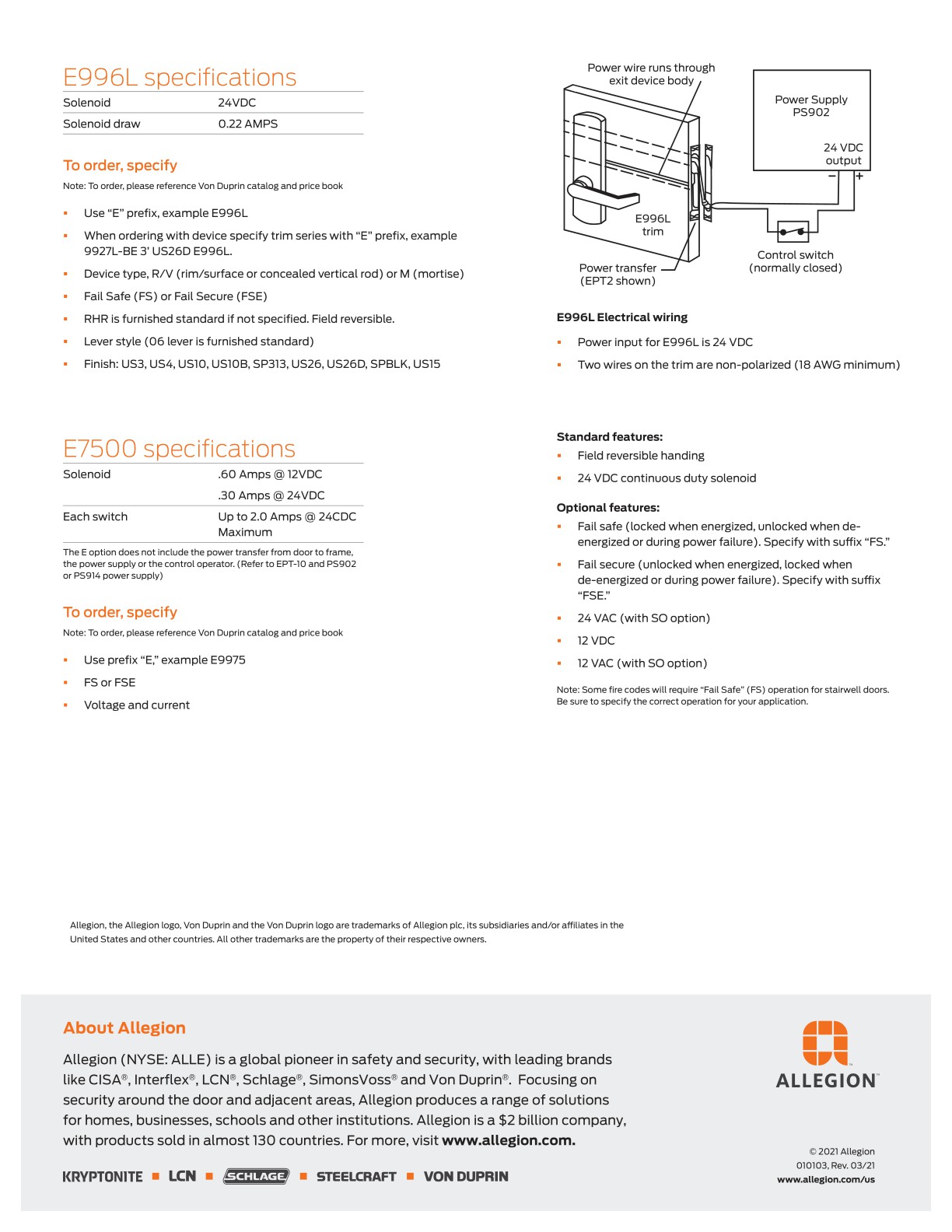 Allegion EAC Catalog