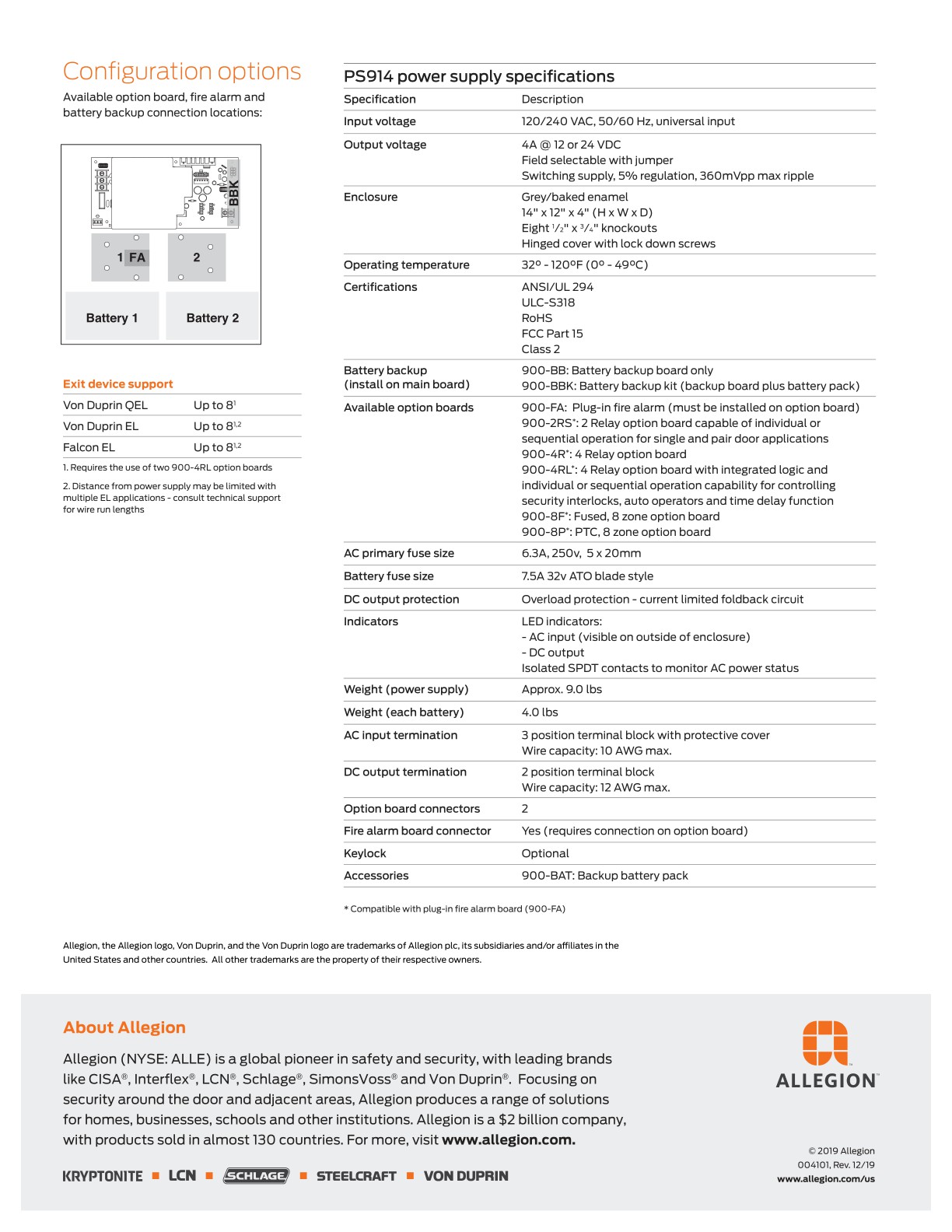 Allegion EAC Catalog