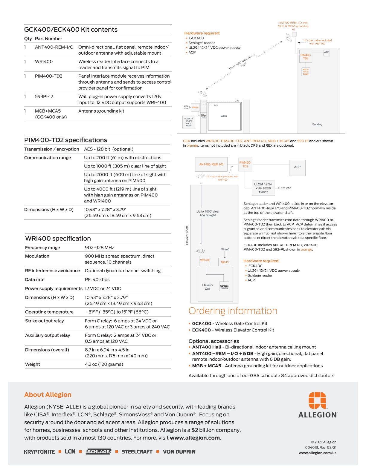 Allegion EAC Catalog