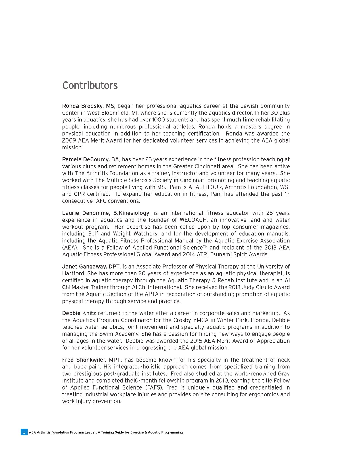 AEA Arthritis Foundation Program Leader A Training Guide for Exercise