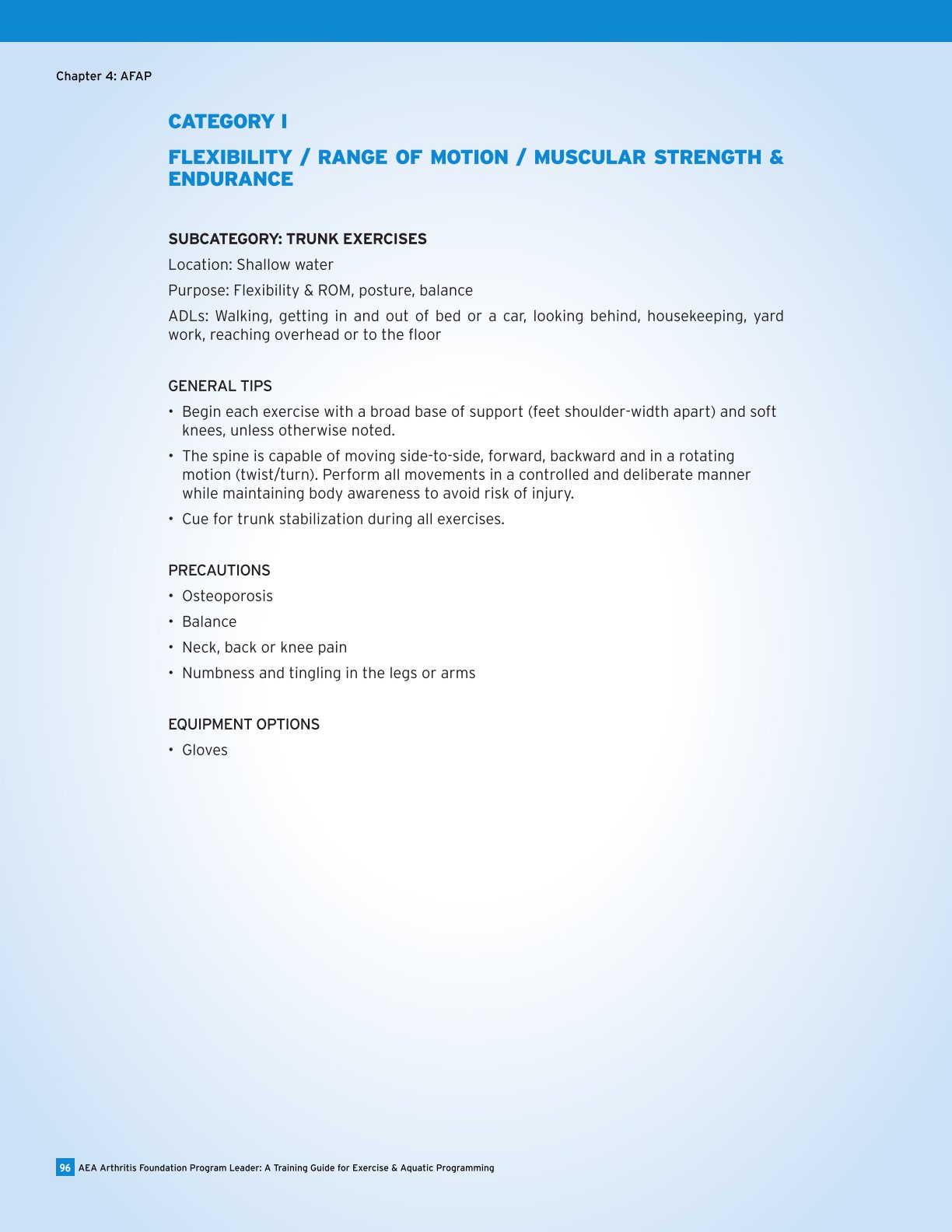 AEA Arthritis Foundation Program Leader A Training Guide for Exercise