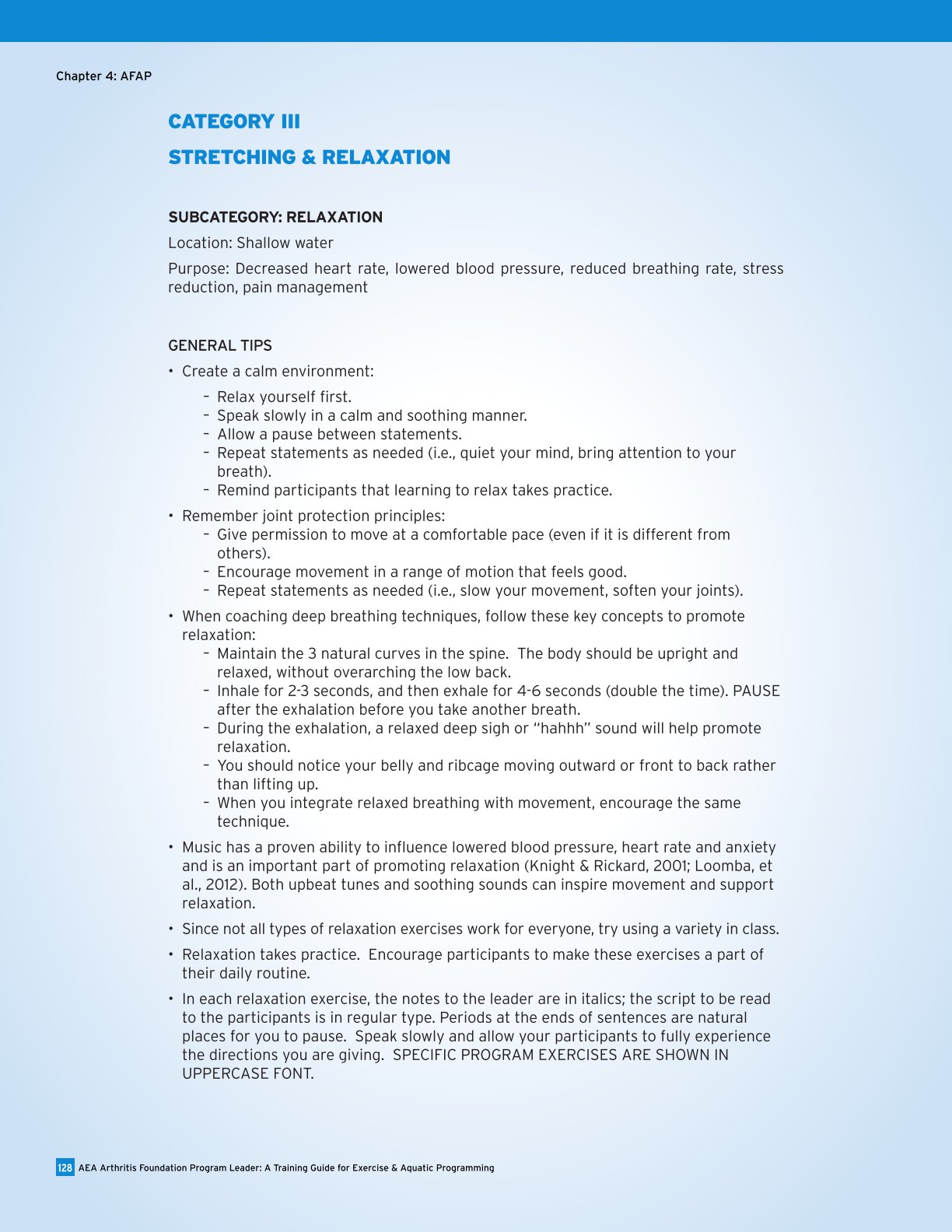 AEA Arthritis Foundation Program Leader A Training Guide for Exercise