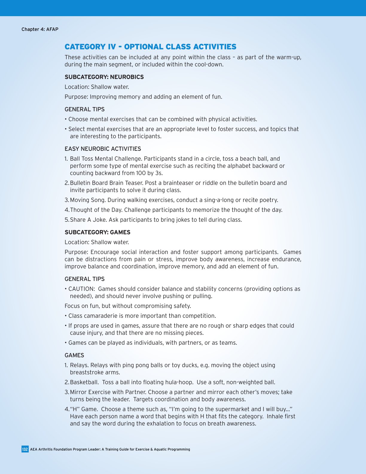 AEA Arthritis Foundation Program Leader A Training Guide for Exercise