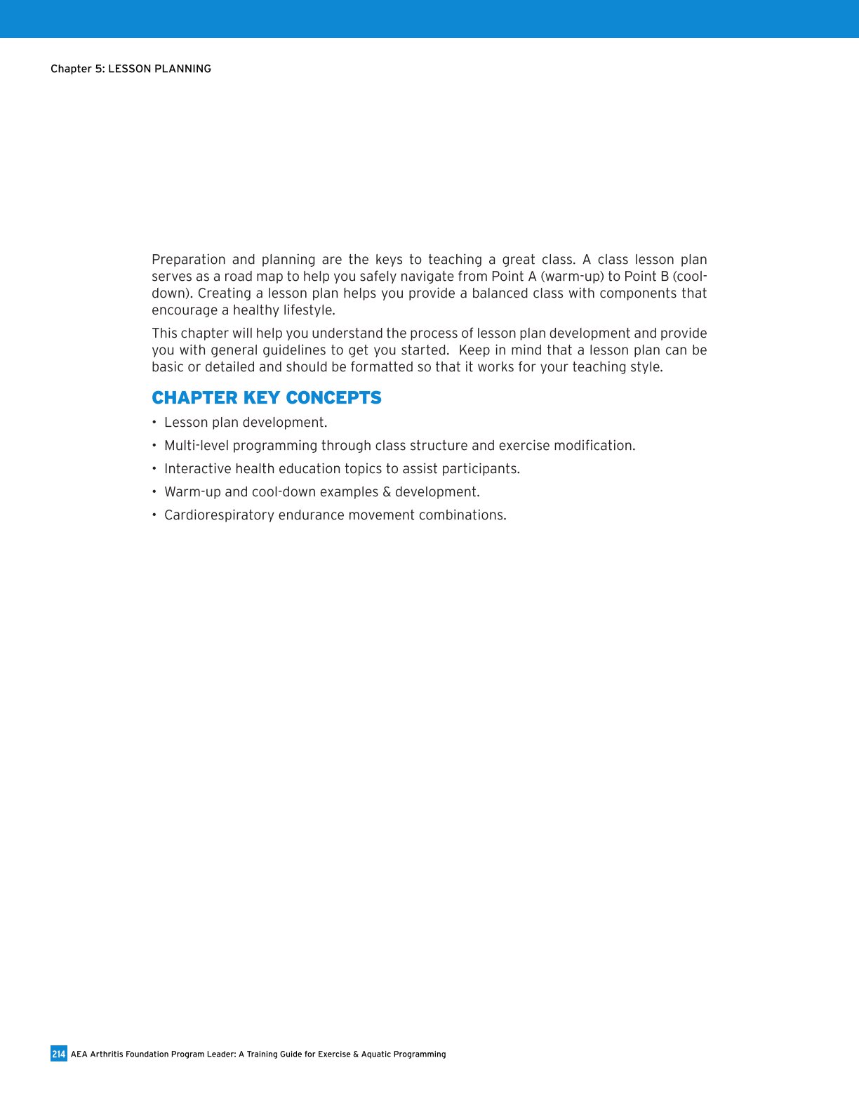 AEA Arthritis Foundation Program Leader A Training Guide for Exercise