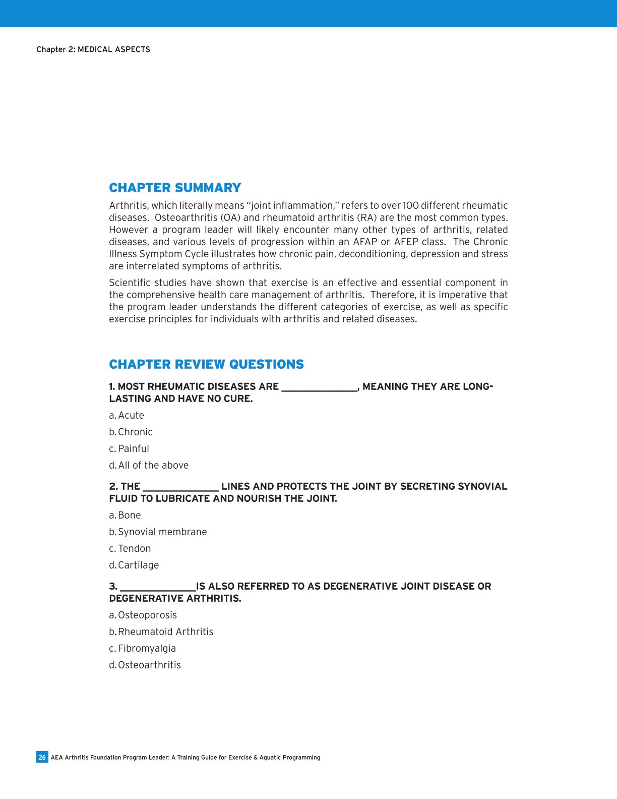 AEA Arthritis Foundation Program Leader A Training Guide for Exercise