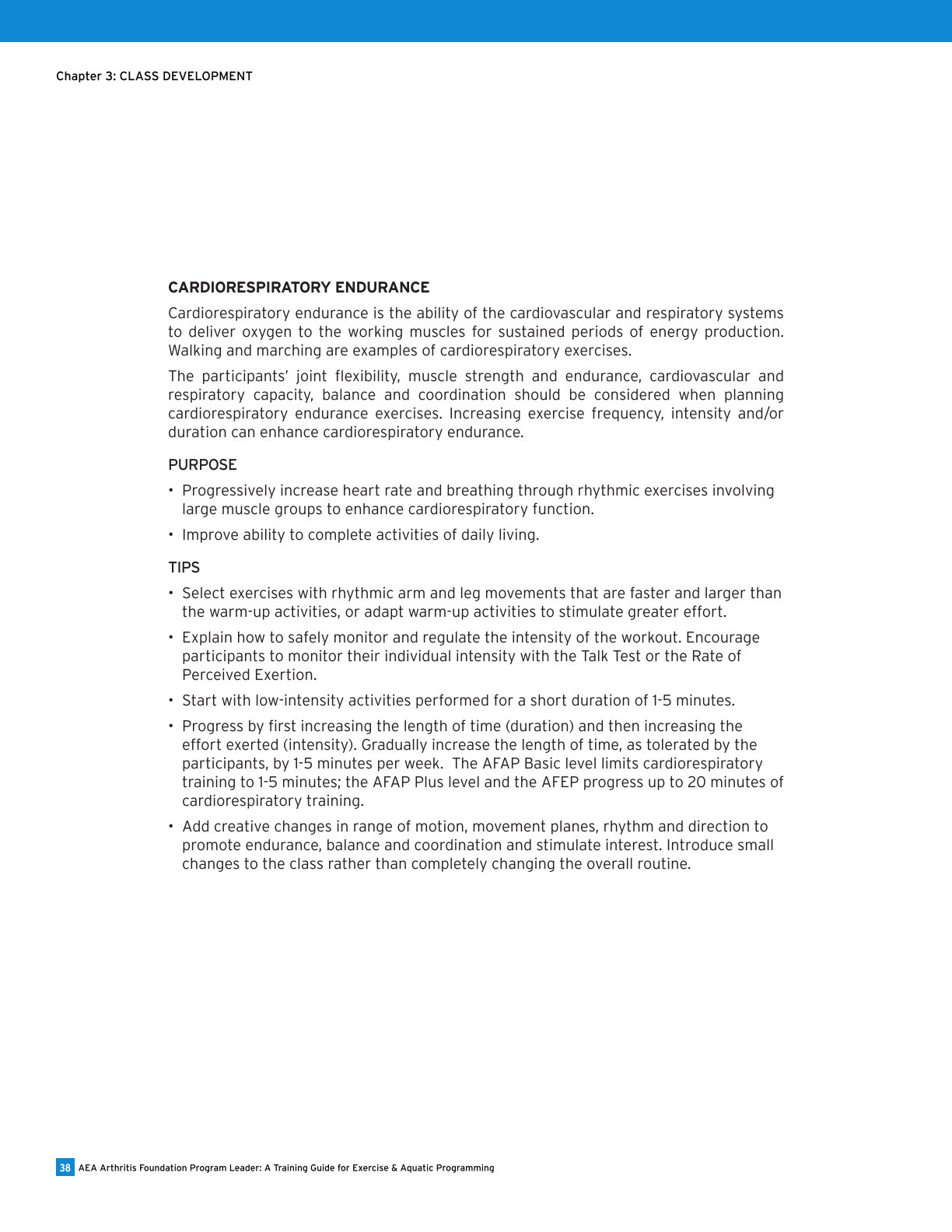 AEA Arthritis Foundation Program Leader A Training Guide for Exercise