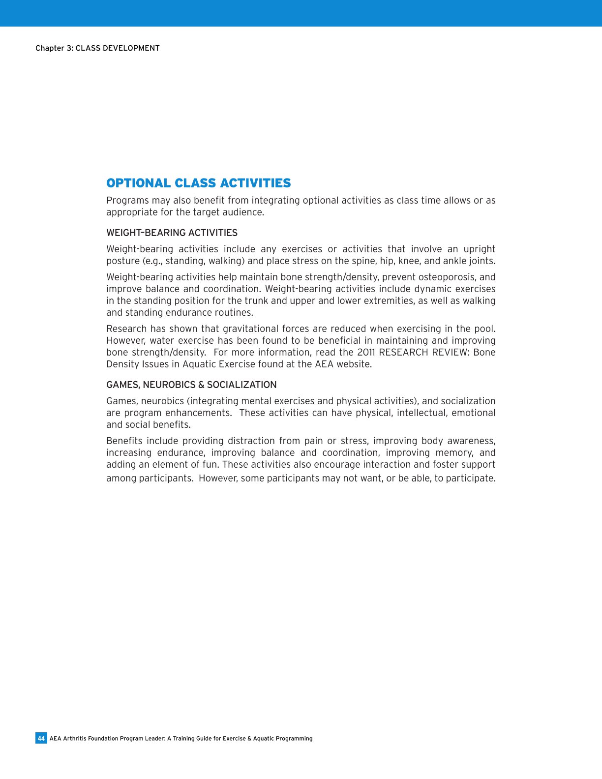 AEA Arthritis Foundation Program Leader A Training Guide for Exercise