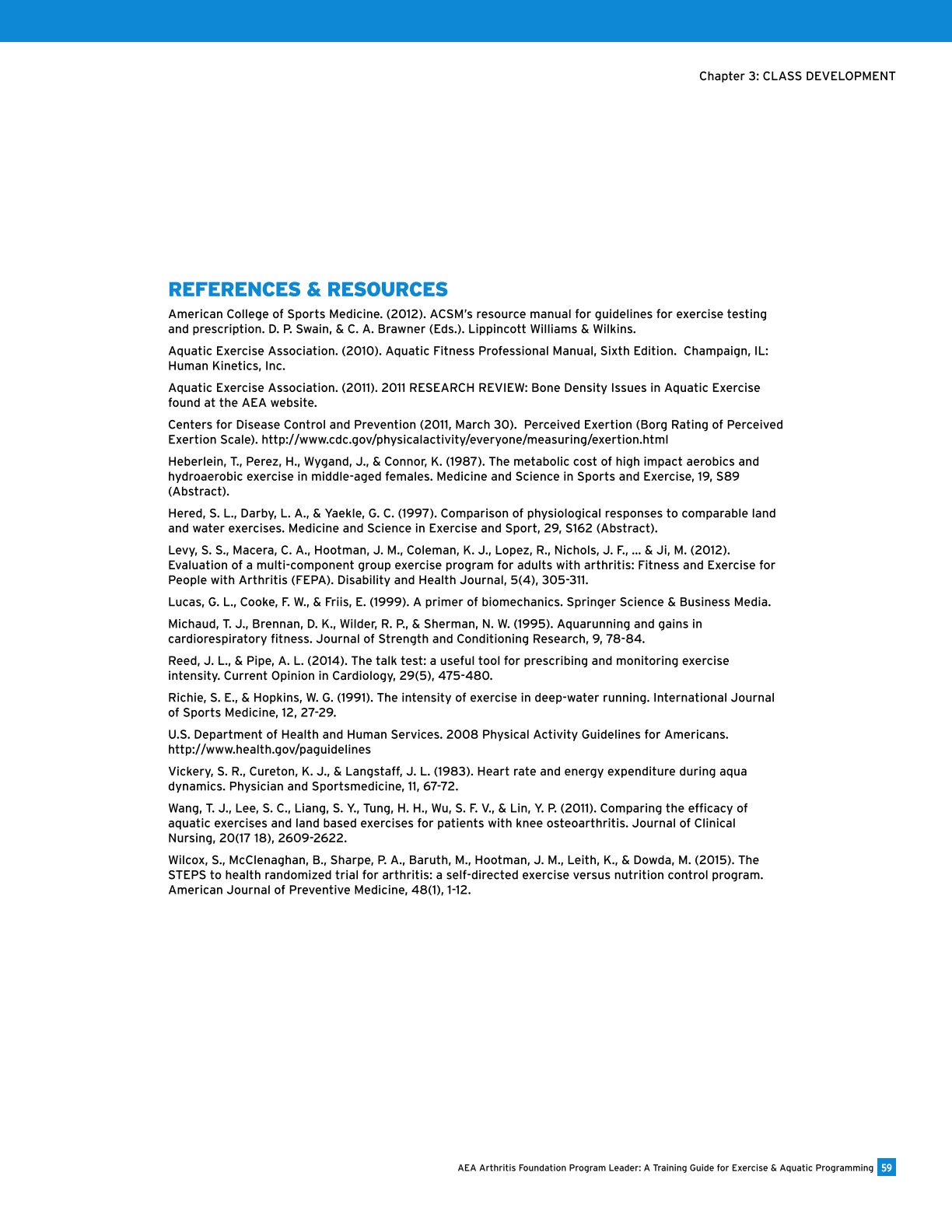 AEA Arthritis Foundation Program Leader A Training Guide for Exercise