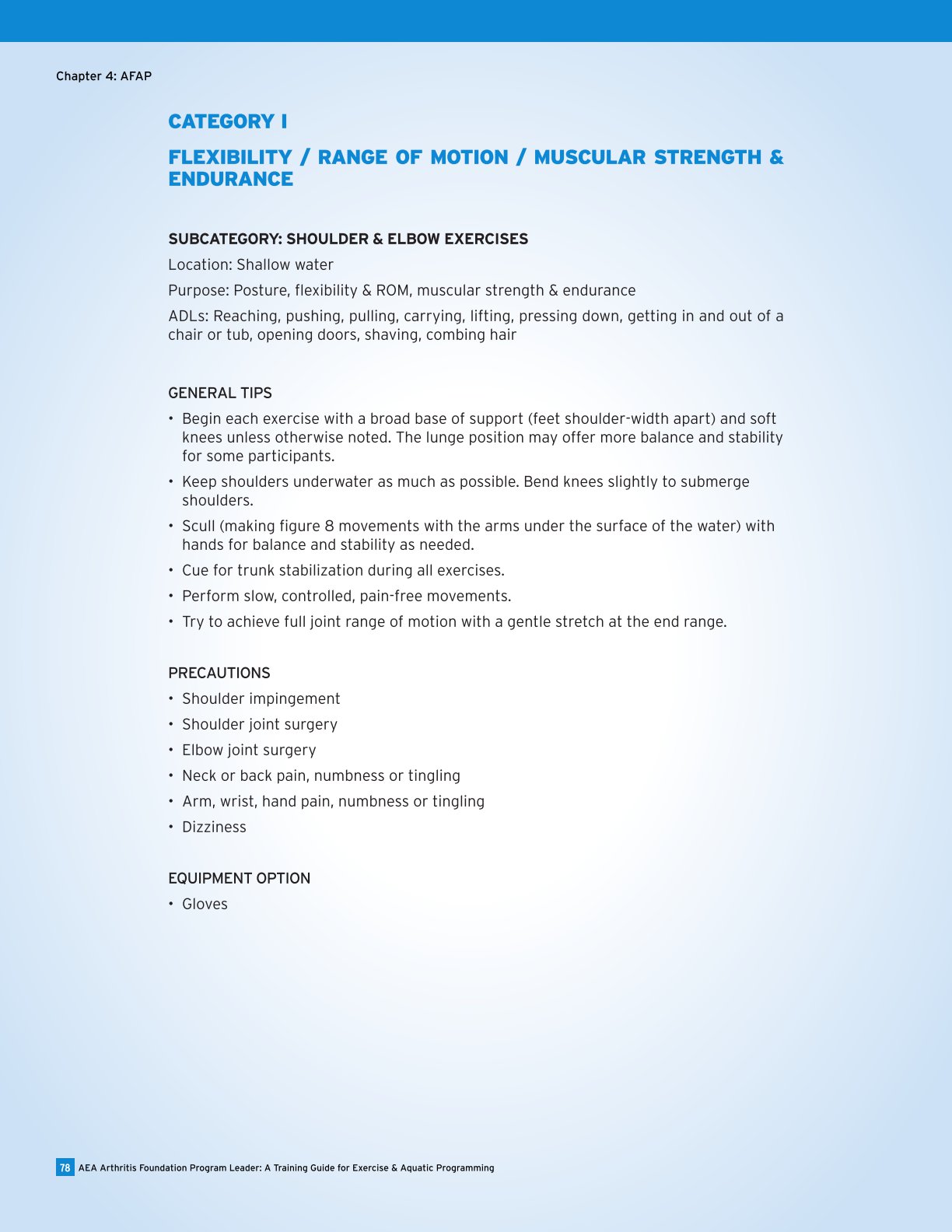 AEA Arthritis Foundation Program Leader A Training Guide for Exercise