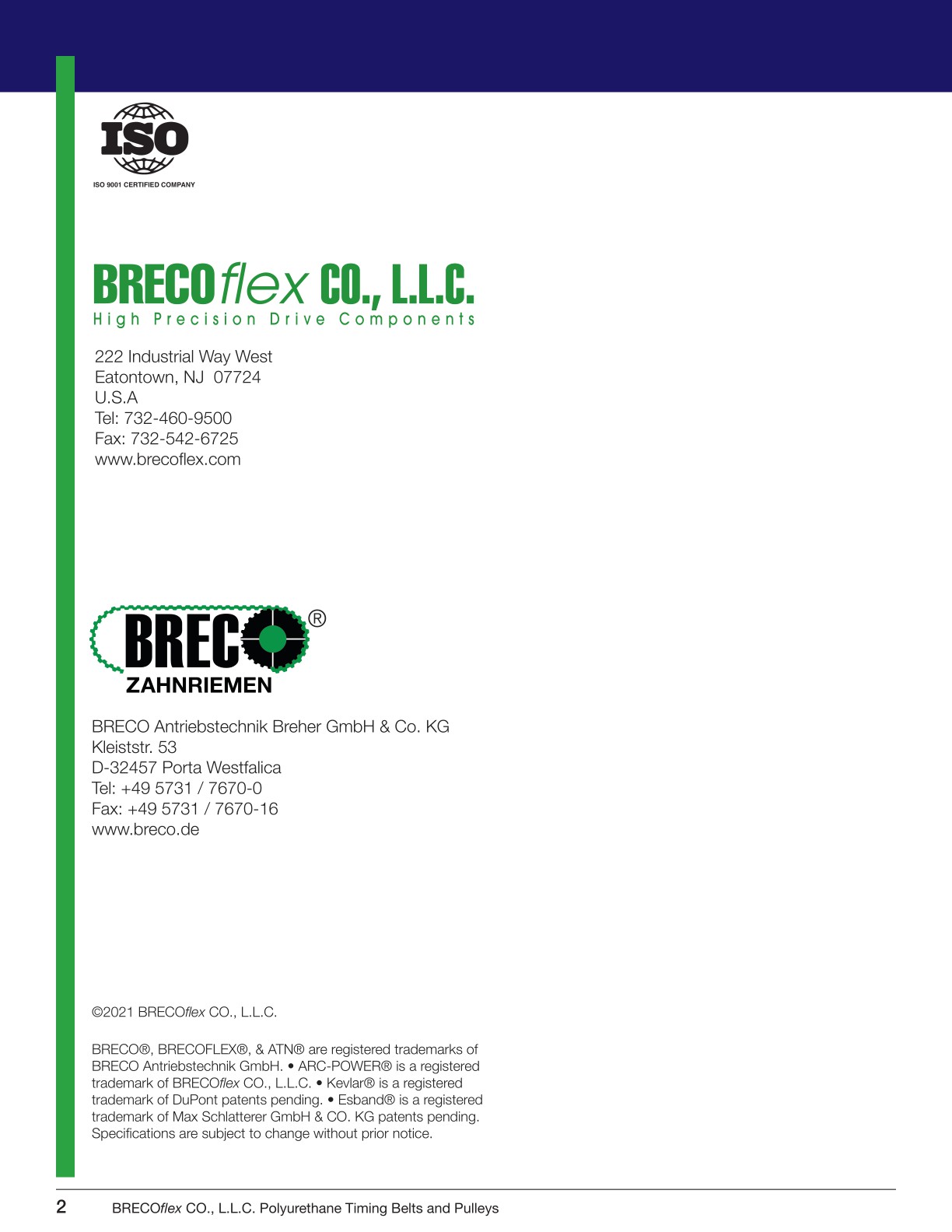 B212 Polyurethane Timing Belts