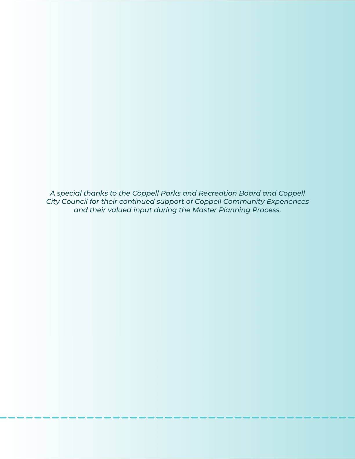 Coppell Community Experiences Master Plan • 2025