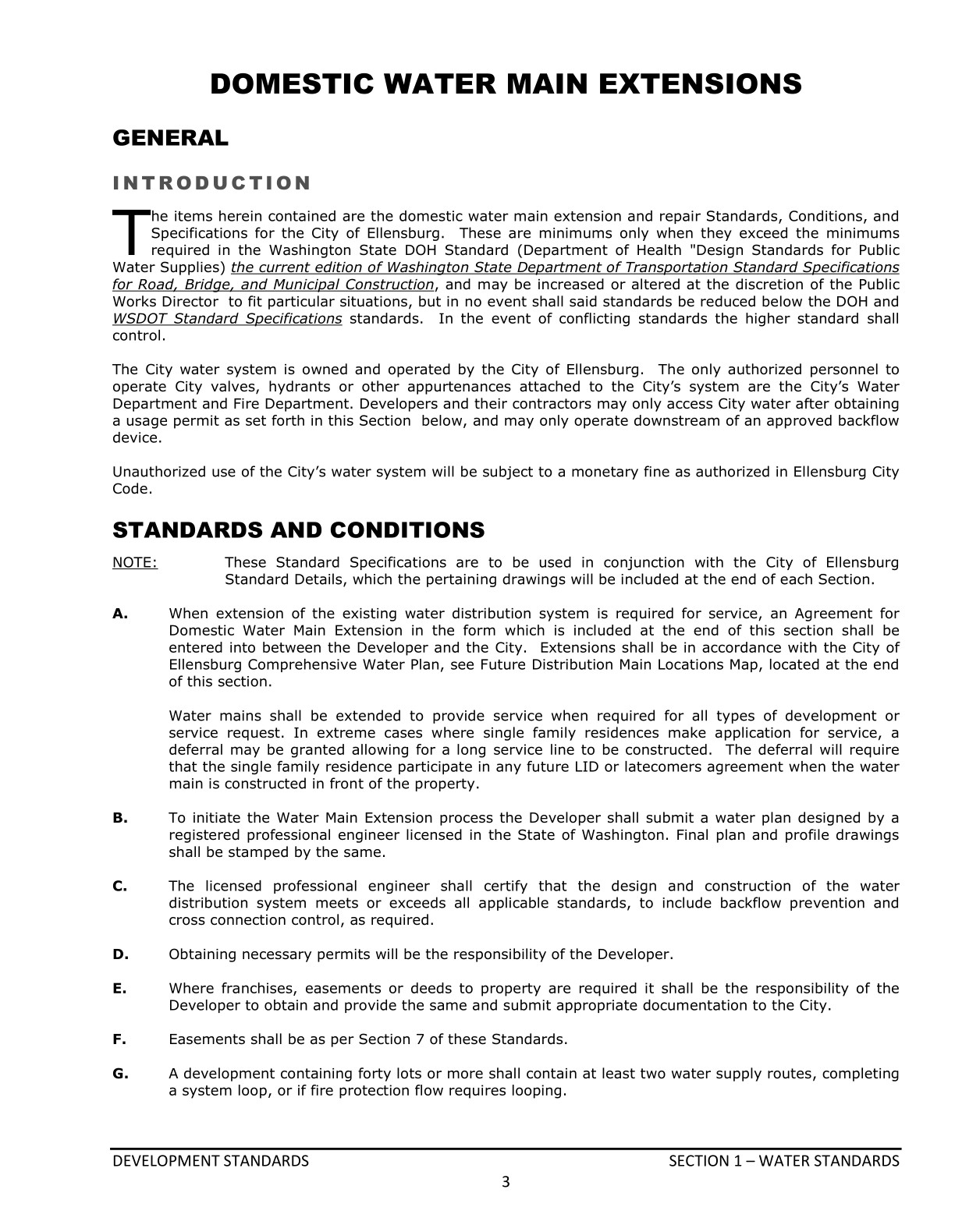 Public Works Development Standards