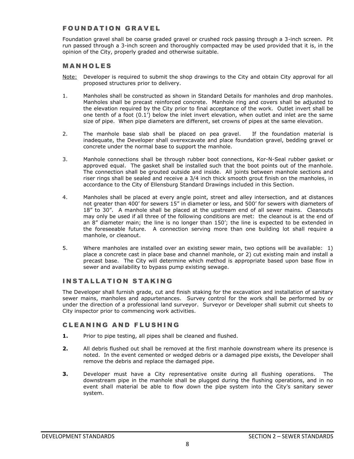 Public Works Development Standards