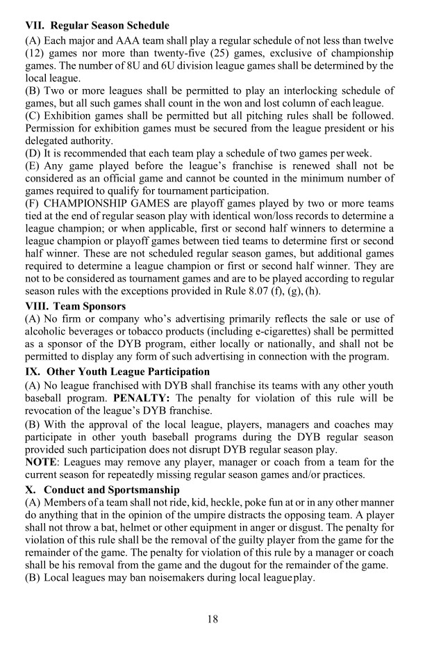 2024 DYB Official Playing Rules