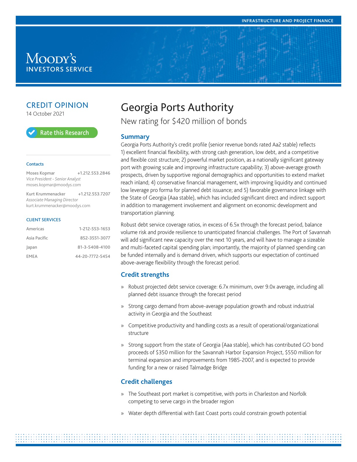 Moody's Credit Opinion