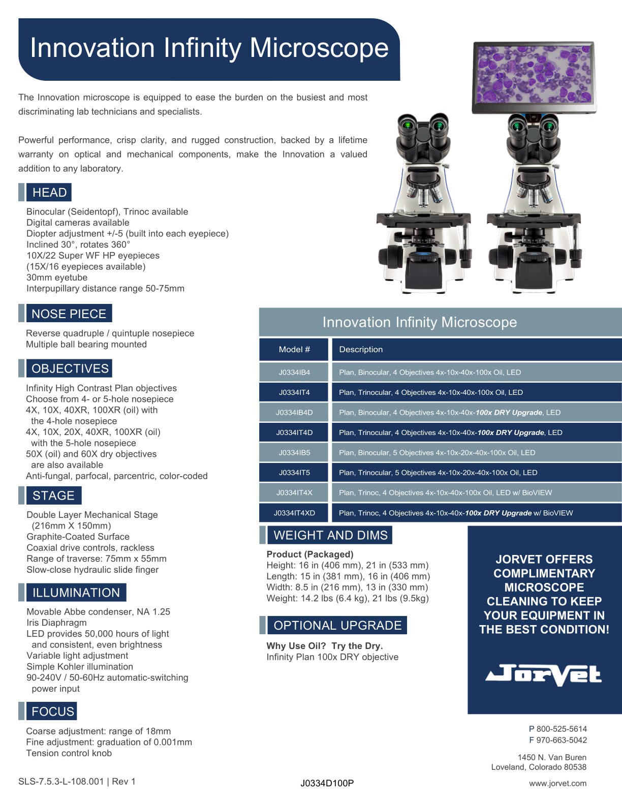 Parcentric Microscope Innovation Infinity Microscope – LITJ0334IB