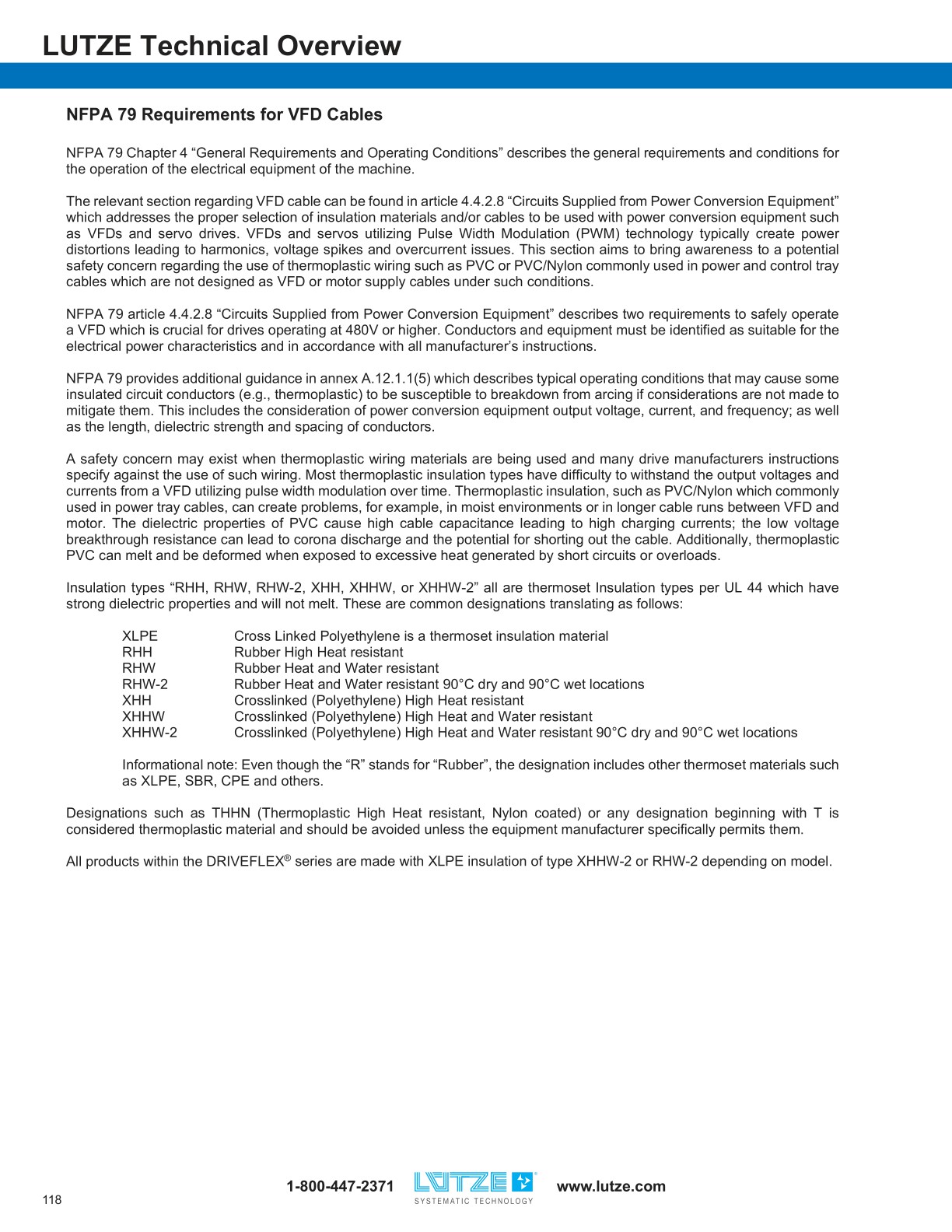 LUTZE Cable Solutions Catalog for Industrial Automation