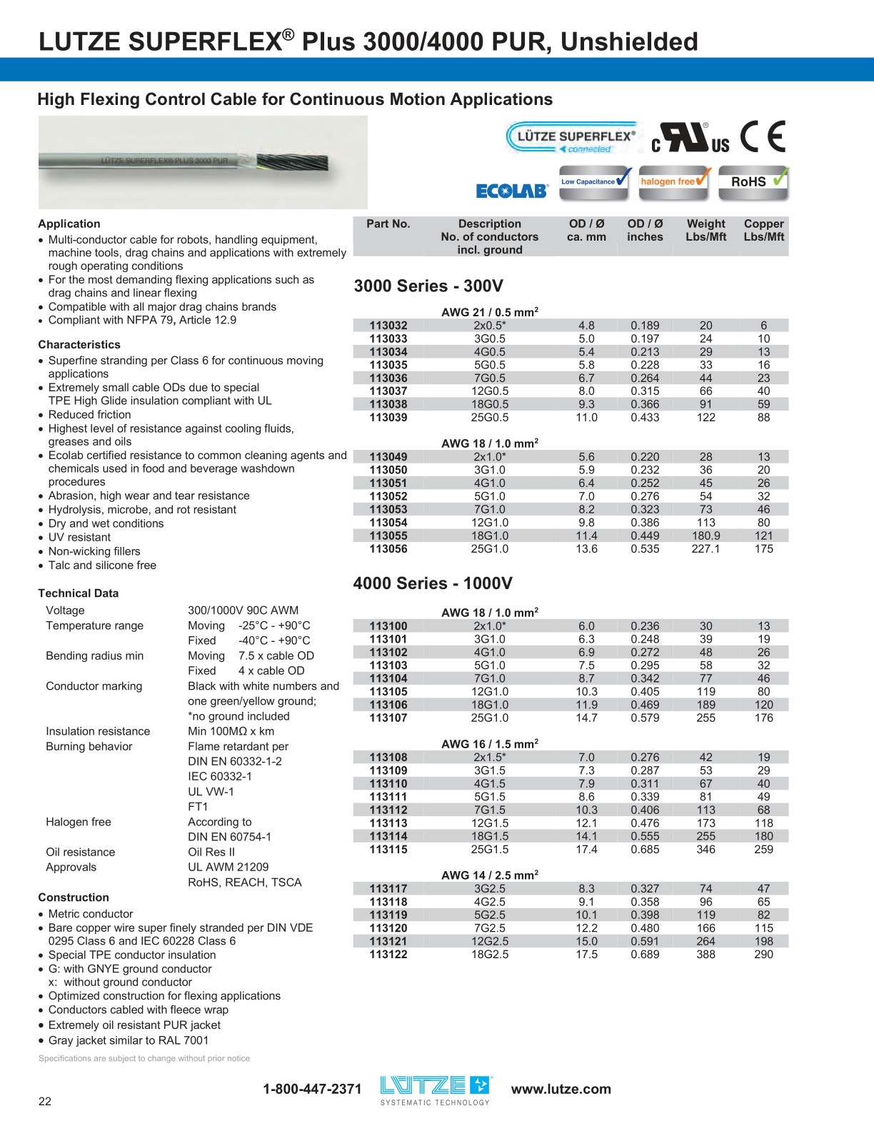 LUTZE Cable Solutions Catalog for Industrial Automation