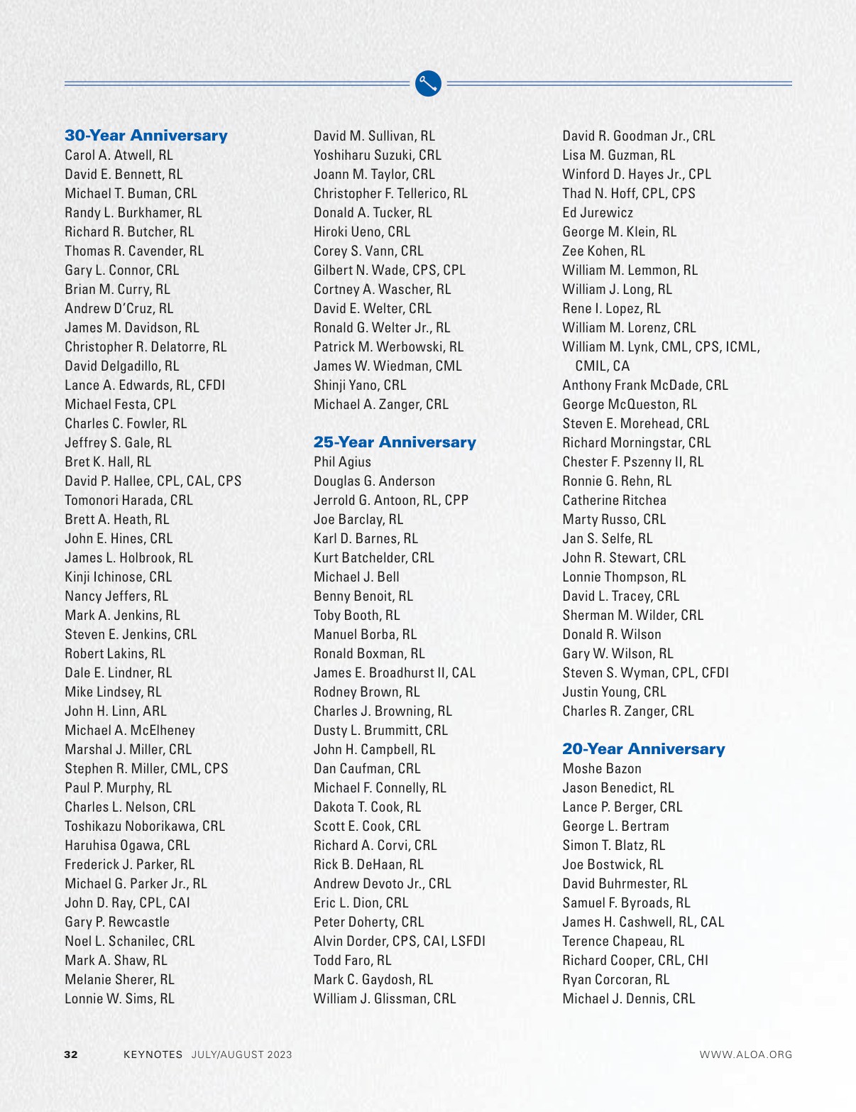 Keynotes July/August 2023
