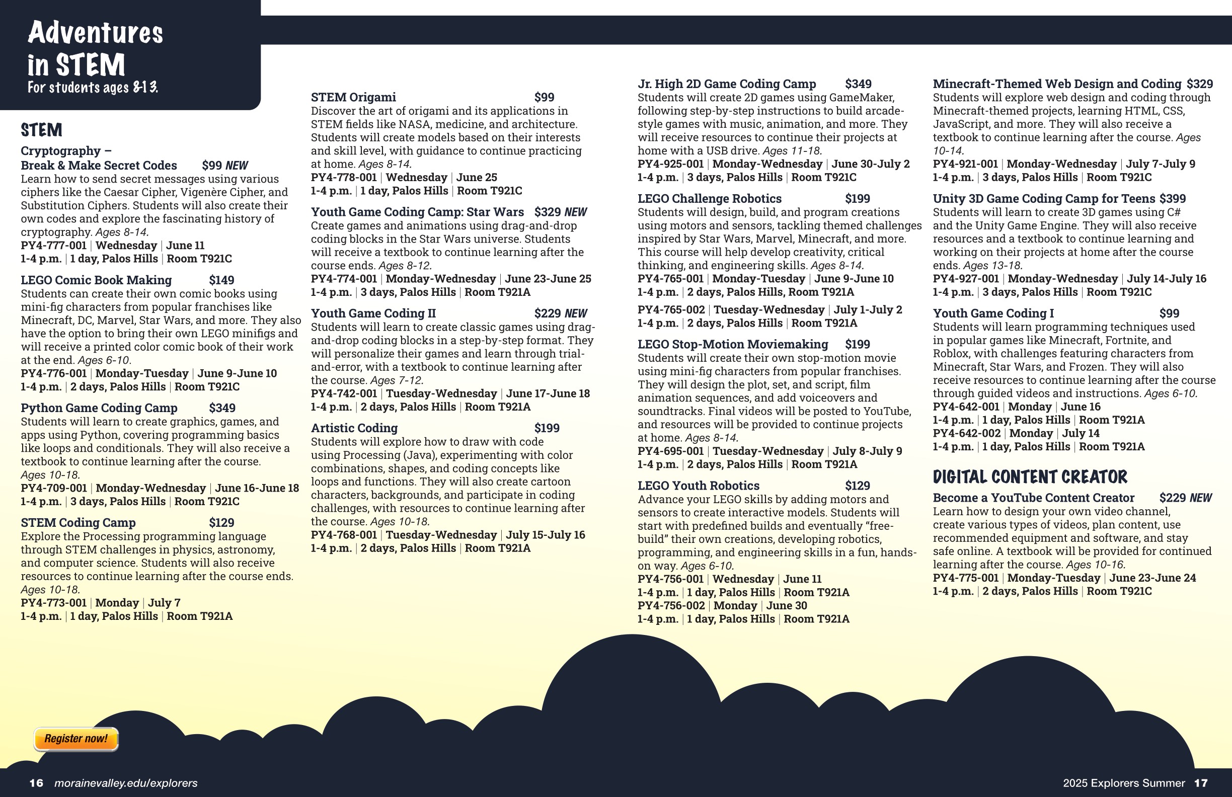 MVCC Summer 2025 Catalog_Moraine Valley Explorers
