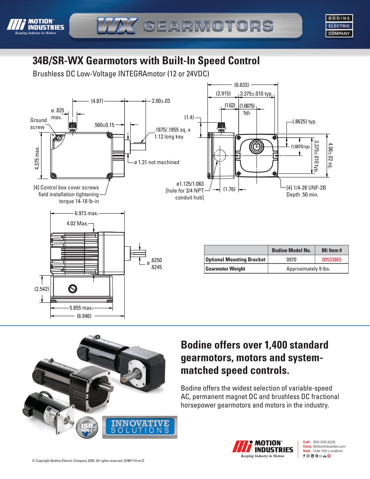Bodine WX Gearmotors
