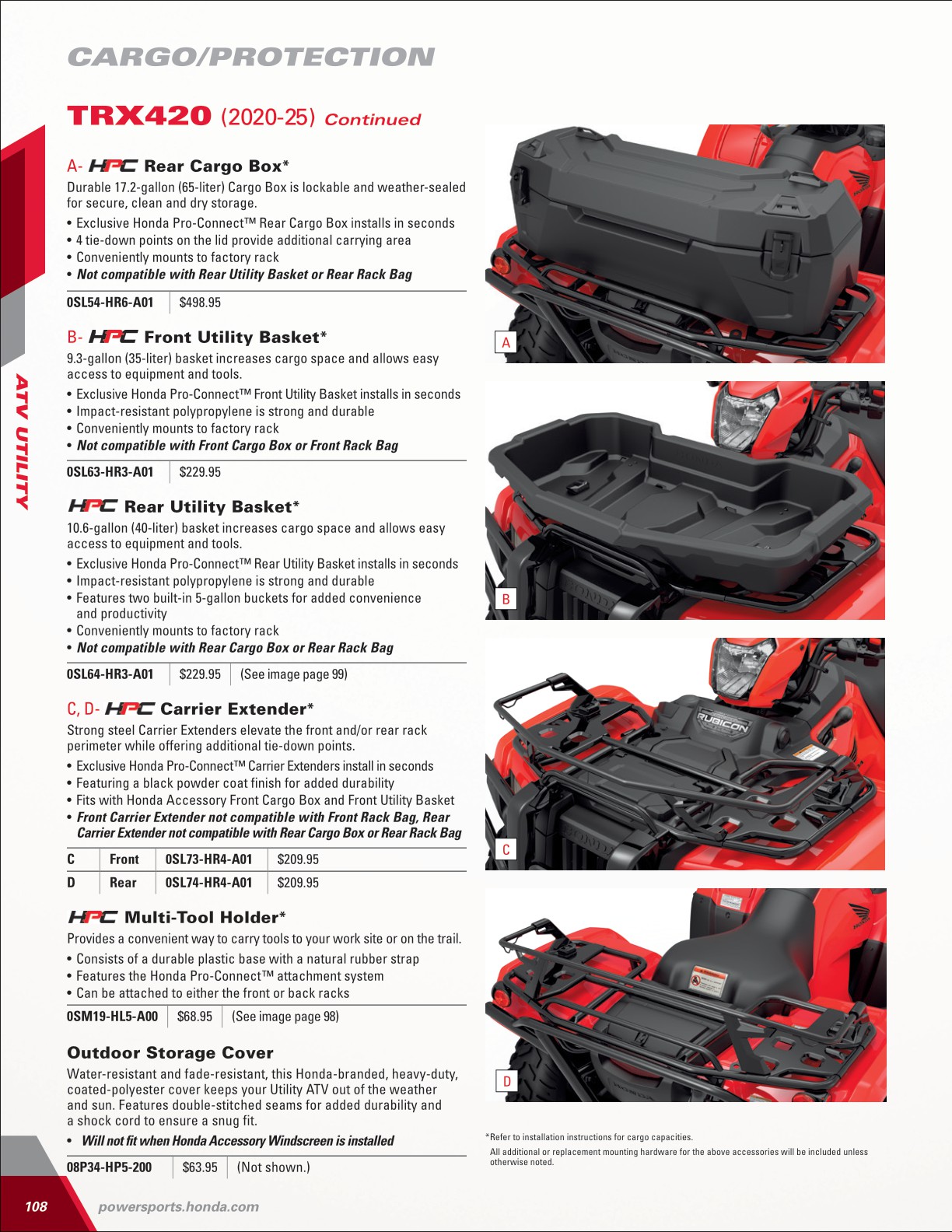 202425 Honda SxS+ATV Accessories Catalog