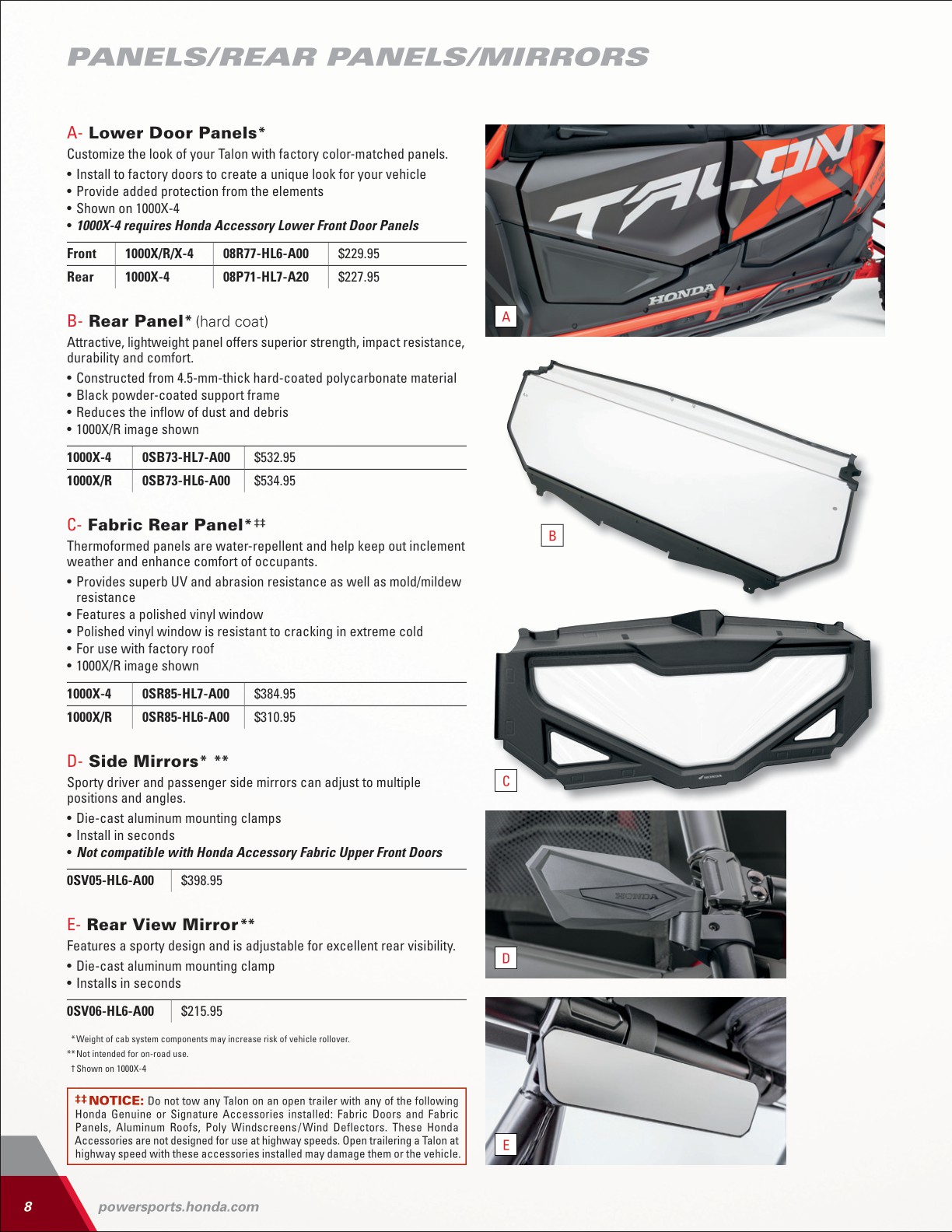 202425 Honda SxS+ATV Accessories Catalog