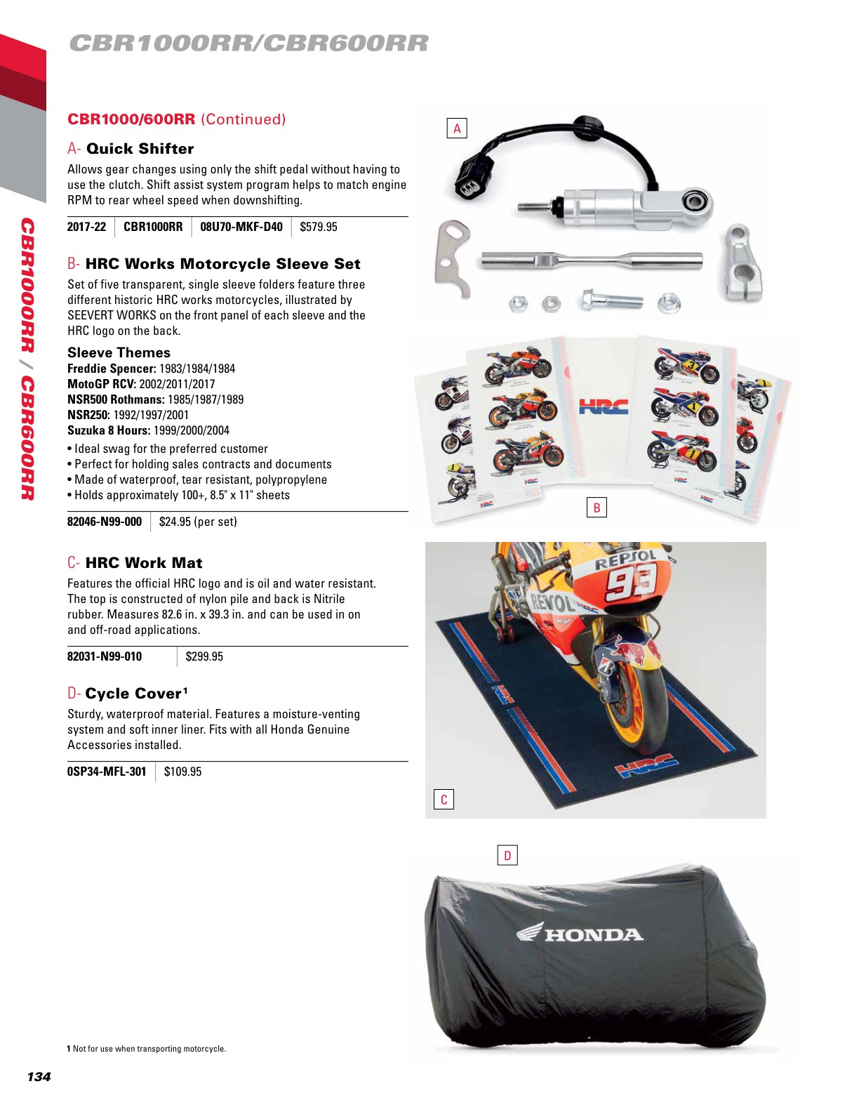 2022 Honda Motorcycle Accessories Catalog