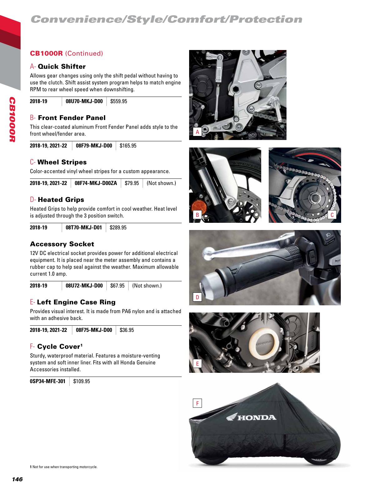 2022 Honda Motorcycle Accessories Catalog