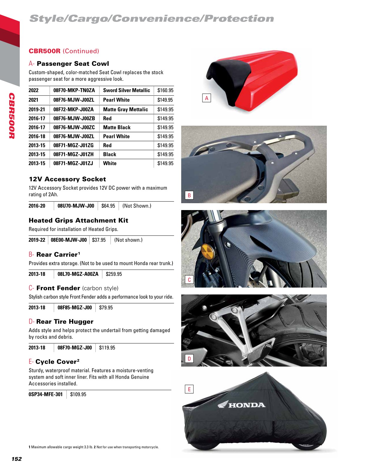 2022 Honda Motorcycle Accessories Catalog