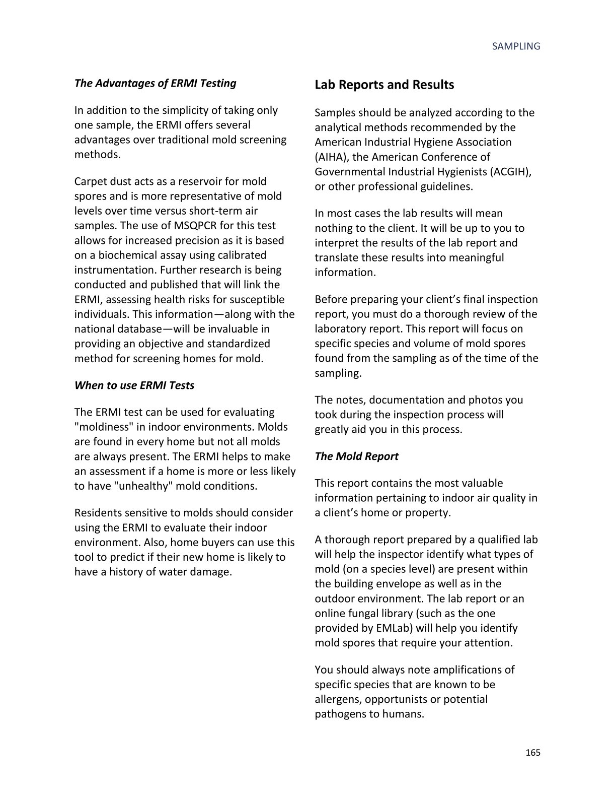 Mold inspection manual